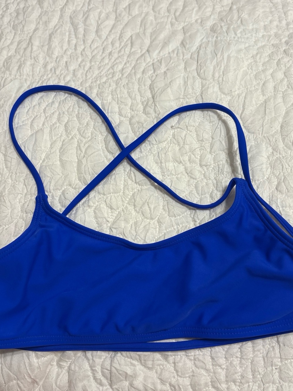 SHEIN Cobalt Blue Crisscross Strappy Swim Top